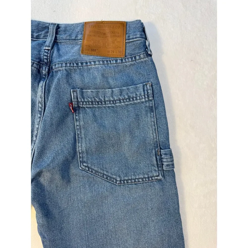 Levis Mens Relaxed Straight Utility Jeans 29 x 30 Premium Denim Carpenter